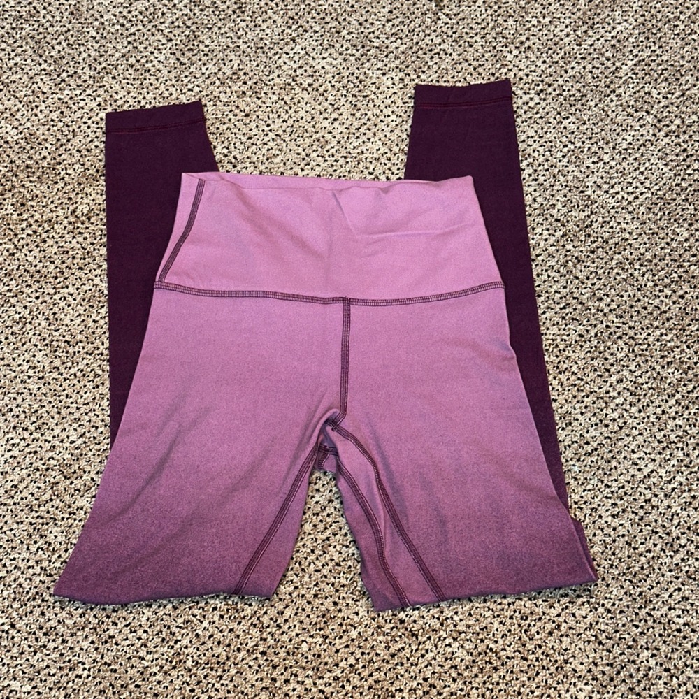 Lululemon Wunder Under High Rise Ombre Leggings Pink Purple Fade Size 4 28" Ins